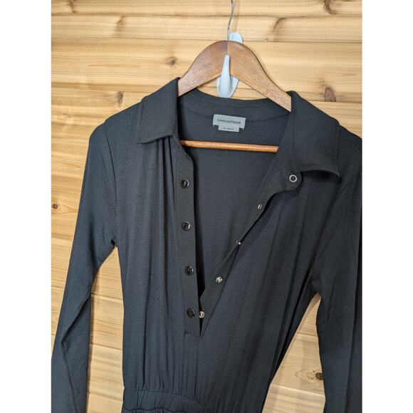 Lovers + Friends Jumpsuit Womens XS Black Long Sleeve Belted - Picture 2 of 11